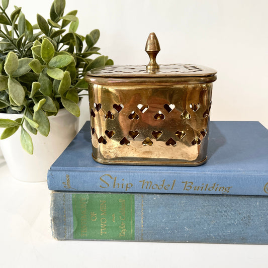 Vintage Brass Cricket Box /  Covered Treasure Box