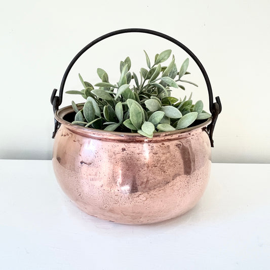 Vintage Copper Kettle - Hanging Cooking Pot - Cauldron