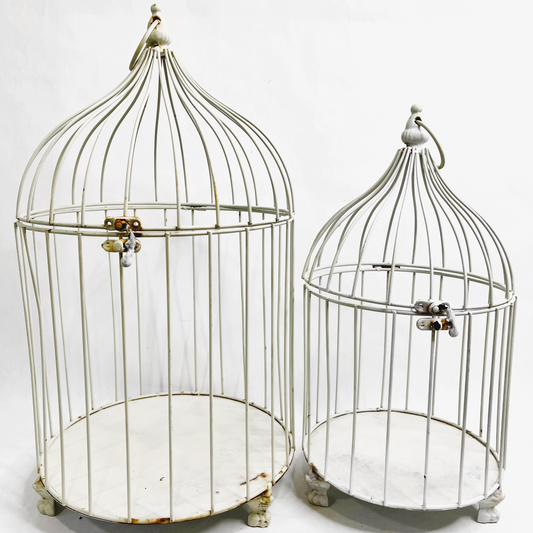 Vintage White Bird Cages