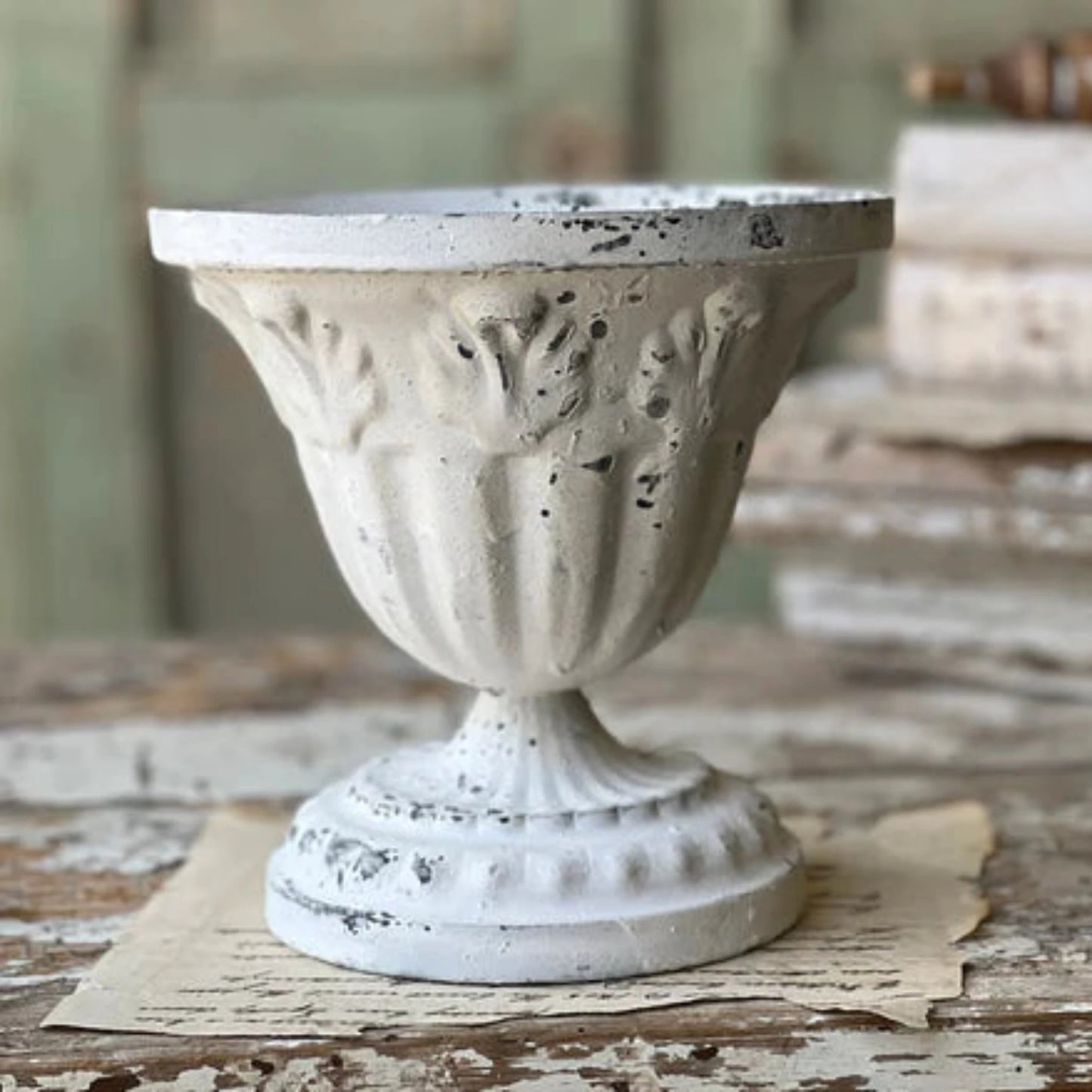 Vintage Inspired White Urn
