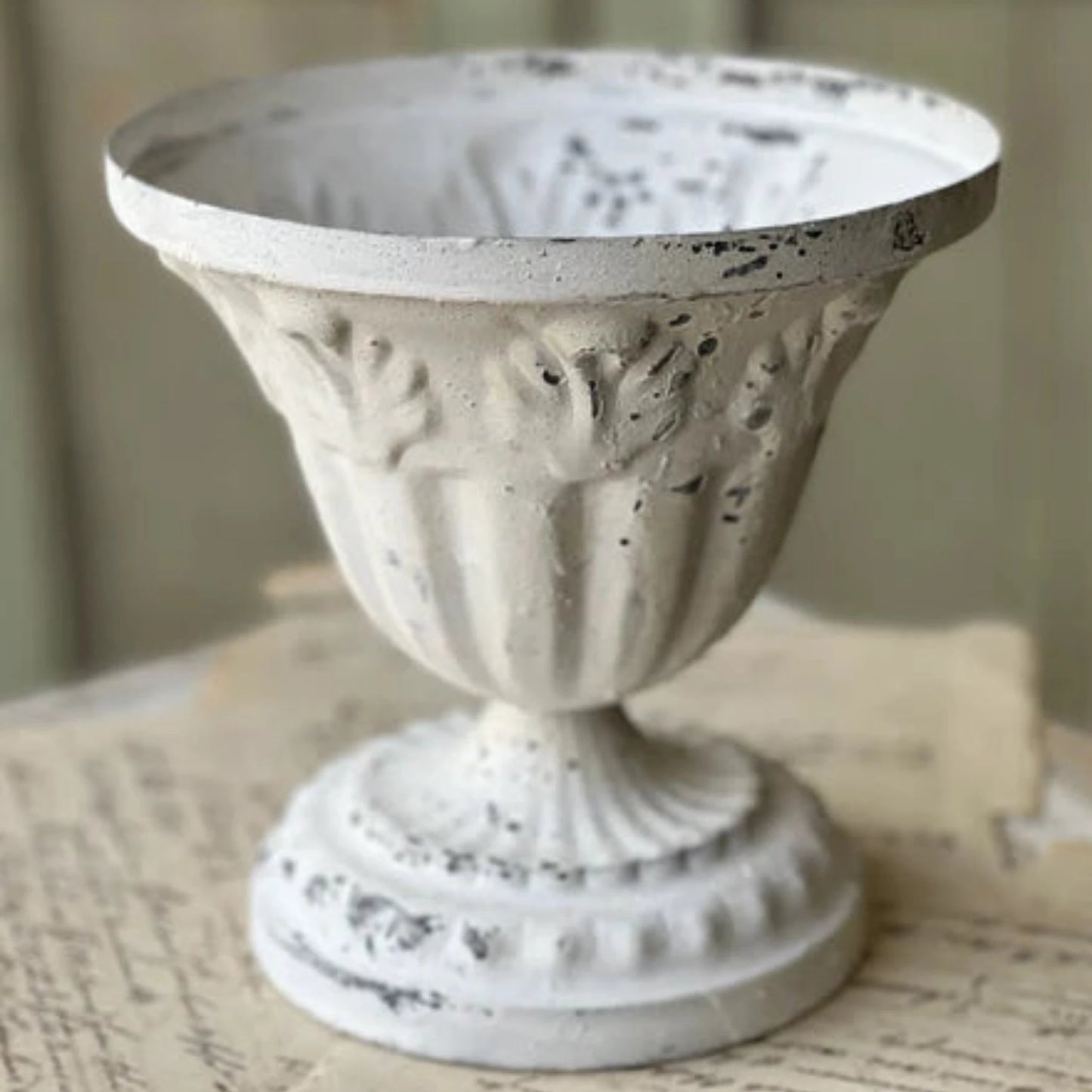 Vintage Inspired White Urn