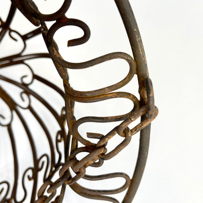 Vintage Planter Basket - Hanging wrought iron