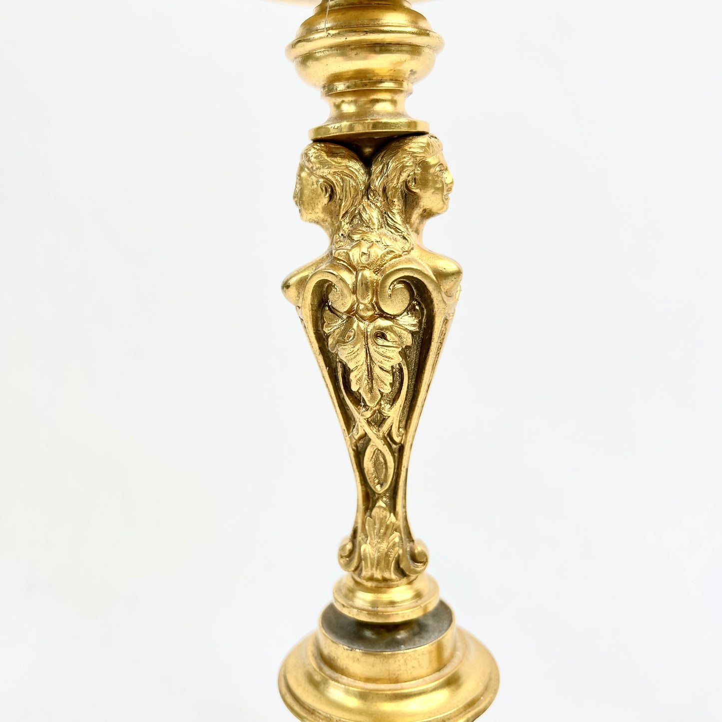 Vintage Brass Goddess Candlesticks