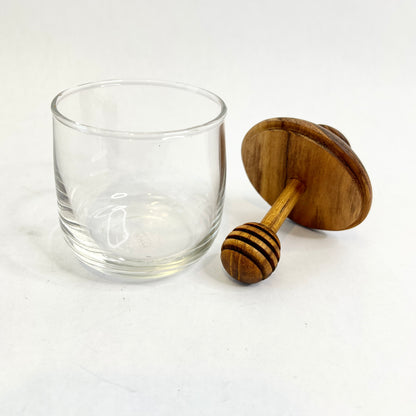 Honey Jar - Teak & Glass