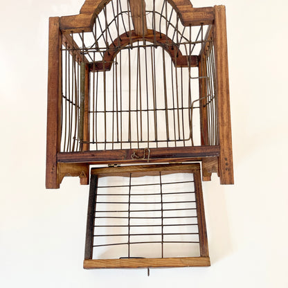 Antique Birdcage - One of a Kind - Wood and Wire