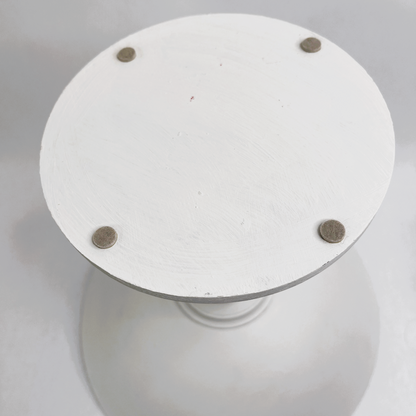 Vintage White Pedestal Bowl - Wood