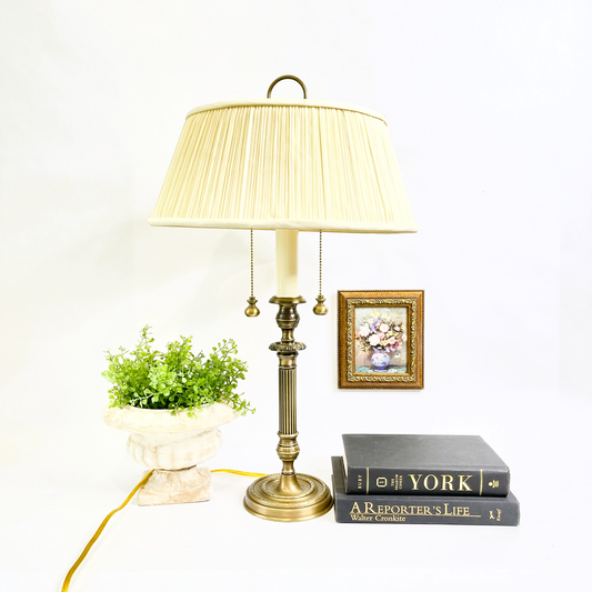 Vintage Brass Table Lamp - Double Bulb