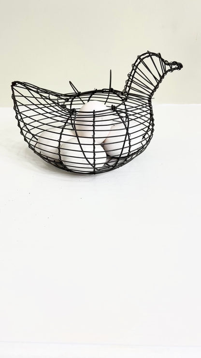 Vintage Wire Chicken Basket - Egg Gathering Basket