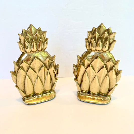 Vintage Brass Bookends - Pineapple Bookends