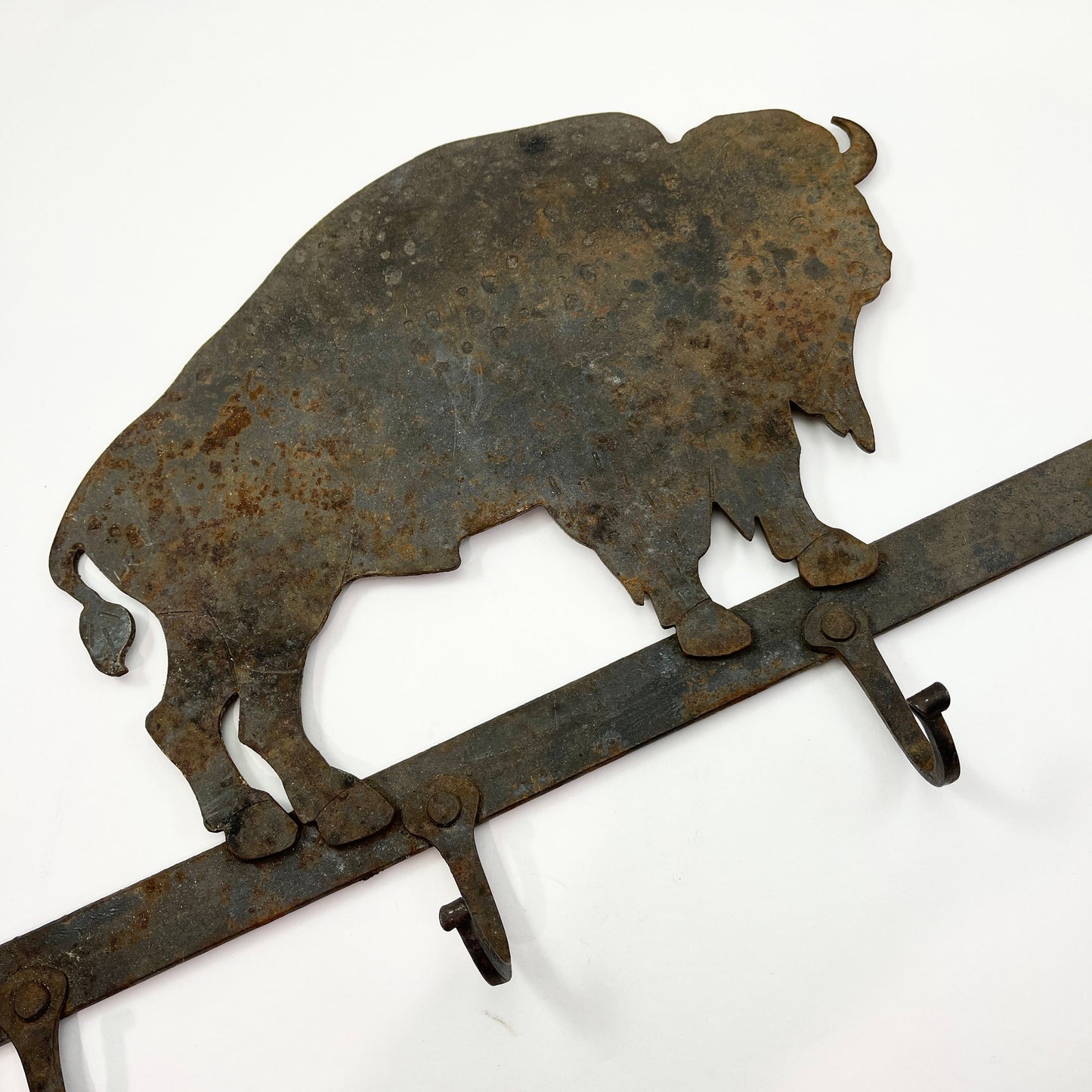 Vintage Iron Coat/Hat Rack with Buffalo - RARE - One of a Kind