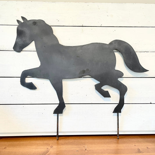 Vintage Horse Silhouette - Wrought Iron Yard Art