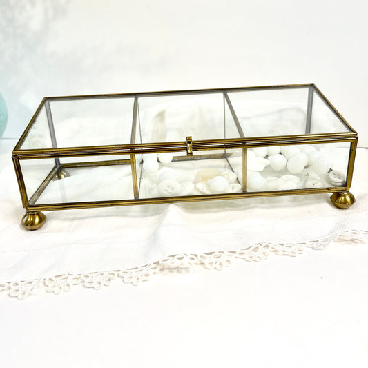 Vintage Brass and Glass Curio Box