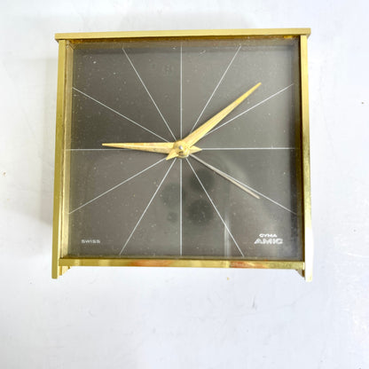 Vintage Swiss Alarm Clock - Brass