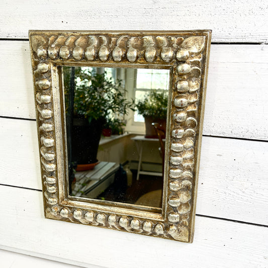 Vintage Carved Mirror - Unique Gold/Silver Frame